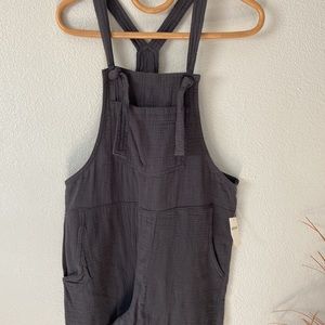 Aerie Cotton Gauze gray graphite jumpsuit XS